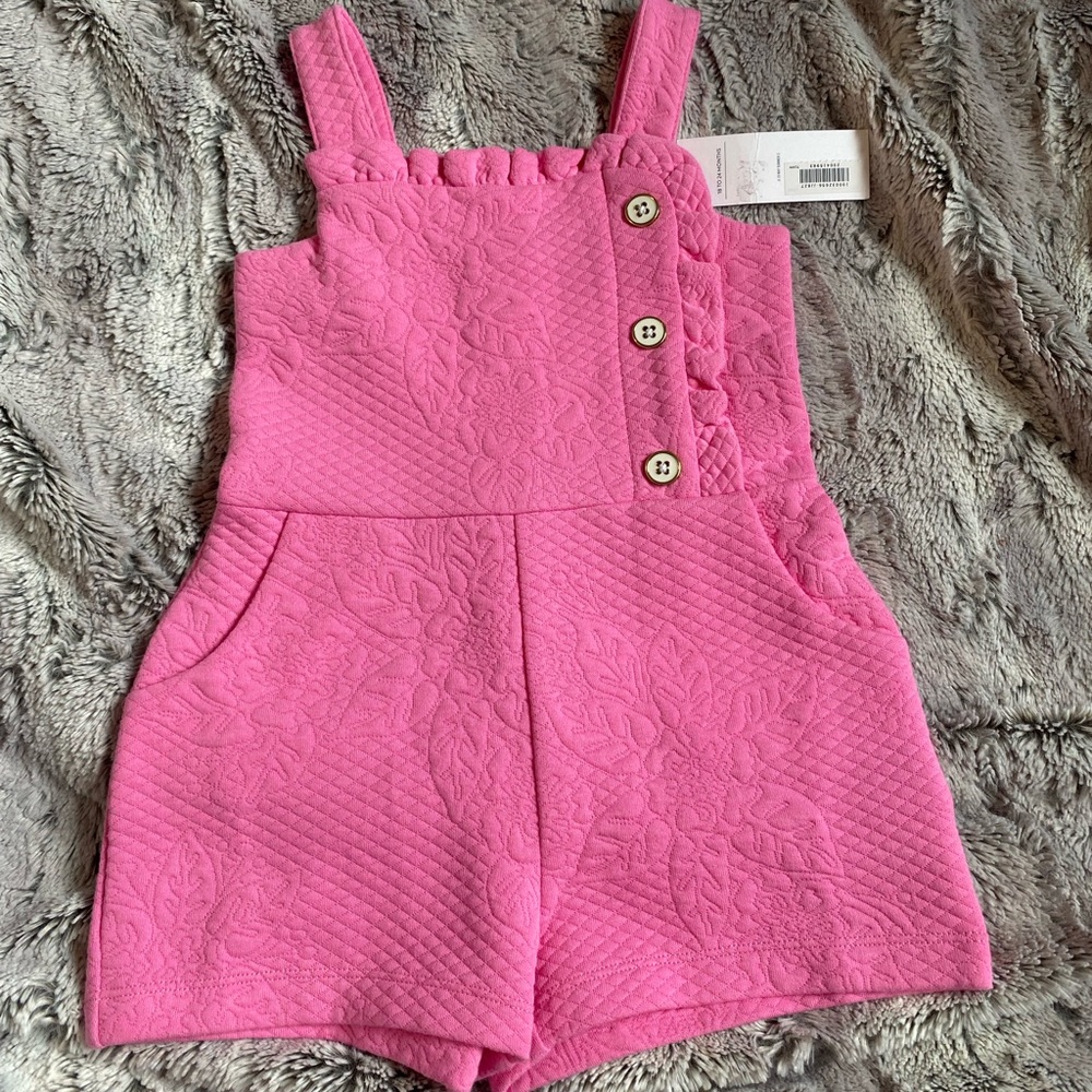 NWT JANIE & JACK QUILTED FLORAL JACQUARD ROMPER